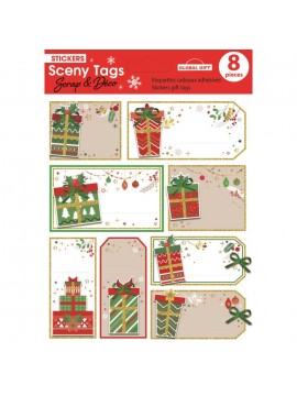 SCENY TAG CHRISTMAS STICKERS 14X12CM 540135 GLOBAL GIFT