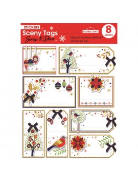 SCENY TAG CHRISTMAS STICKERS 14X12CM 540133 GLOBAL GIFT