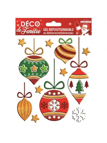 CHRISTMAS GEL STICKERS 13,5X15CM 310520 GLOBAL GIFT