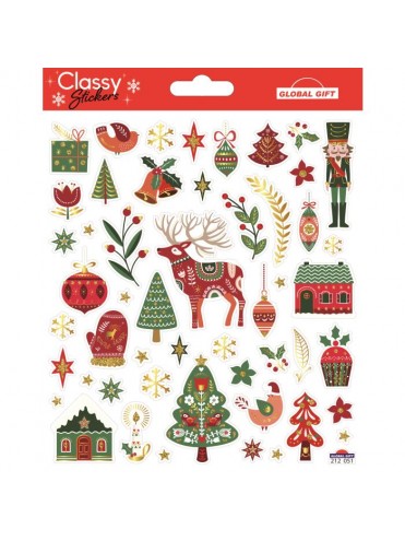 CLASSY CHRISTMAS STICKERS 15X17CM 212051 GLOBAL GIFT