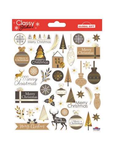 CLASSY CHRISTMAS STICKERS 15X17CM 212050 GLOBAL GIFT