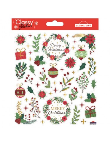 CLASSY CHRISTMAS STICKERS 15X17CM 212049 GLOBAL GIFT